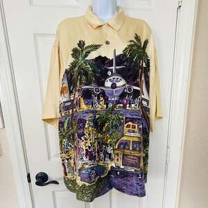 Amazing GUY BUFFET - SILK PEARL HARBOR Tourists XL Hawaiian Shirt